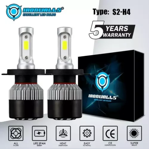 Dronehint H4 9003 LED Headlight Bulbs Car & Truck Parts High&Low Dual Beam Kit 6500K White (For: Audi Sport) Parts