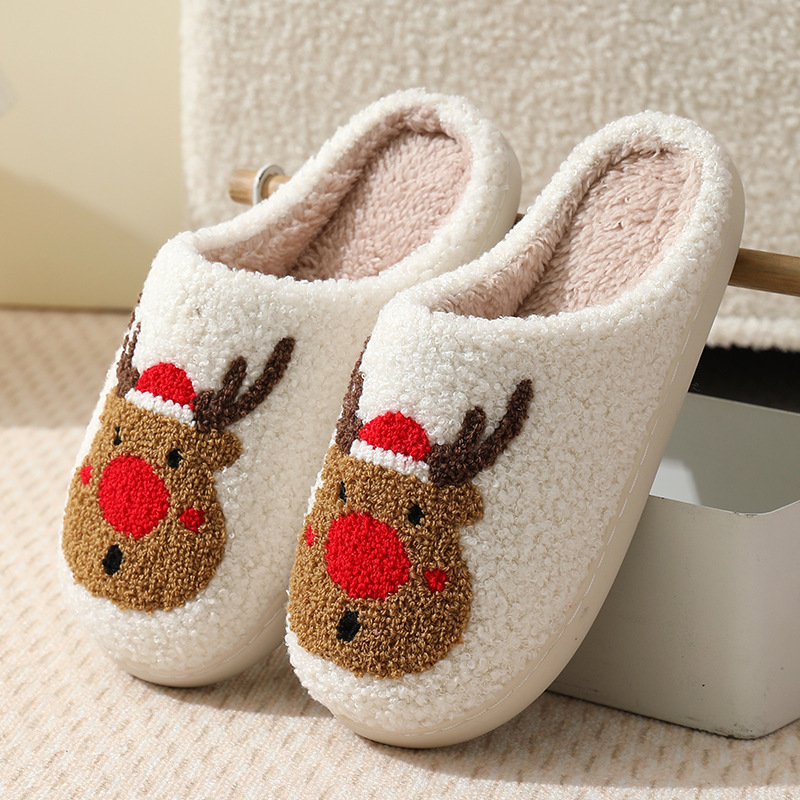 Unisex Christmas Home Warm Cotton Slippers