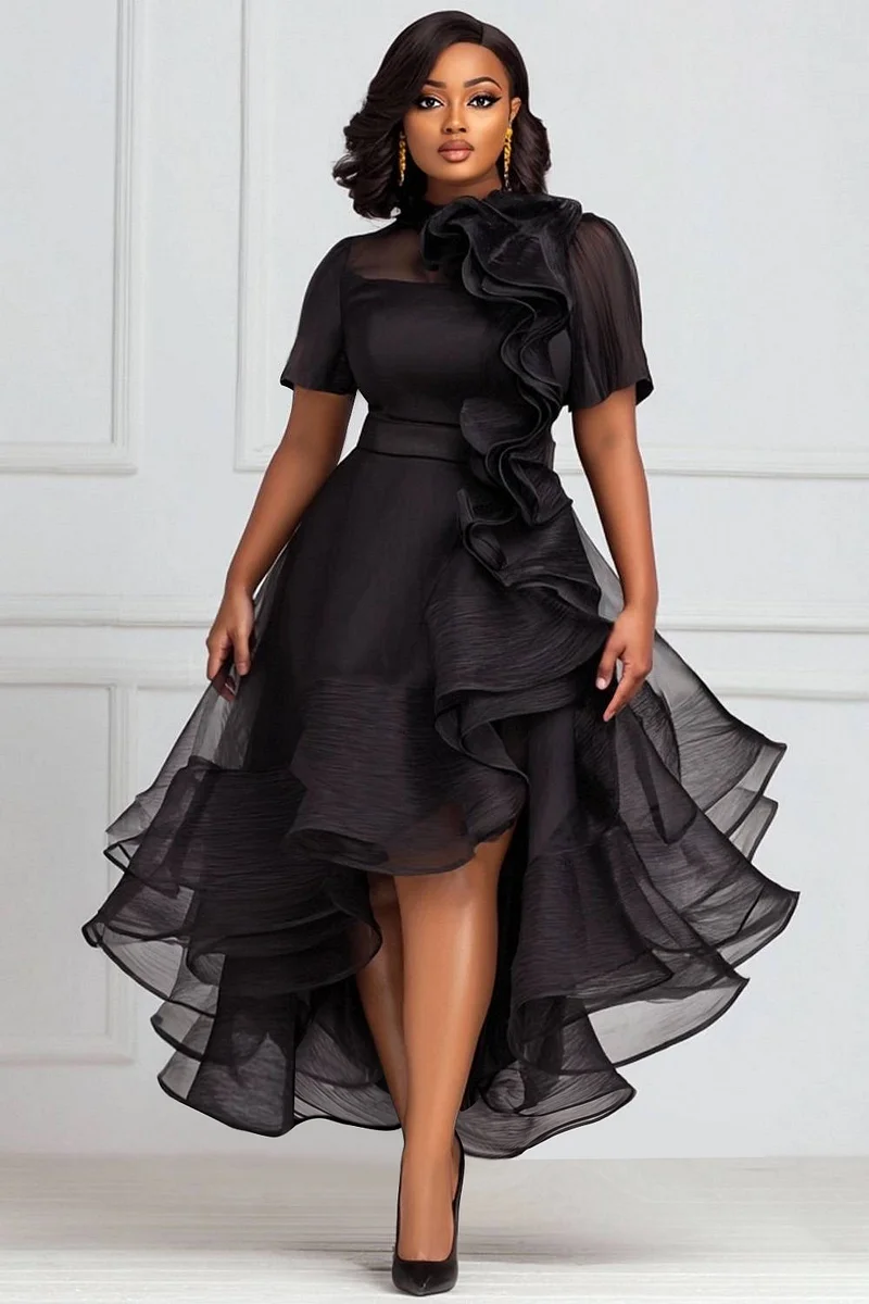 elegant flower dresses Andrea & Leo A1332 Long Floral Formal Dress - Blue - Sleeveless A-Line Tulle
