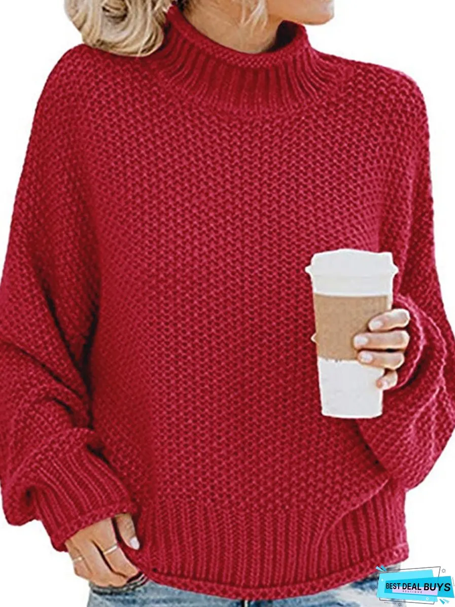 Turtleneck Dropped Shoulder Sweater