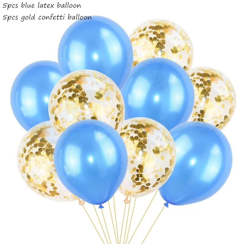 10Pcs Mixed Confetti Balloons Happy Birthday Party Helium Balloon Decorations Wedding Festival Latex Balloon Party Supplies