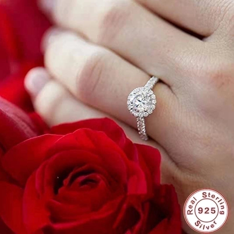 Sterling Silver Zircon Geometric Rings