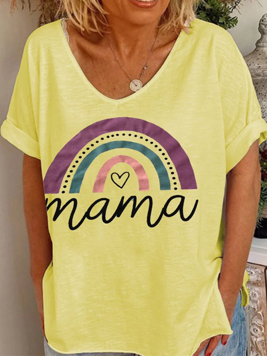 MAMA Letters Printed T-shirt