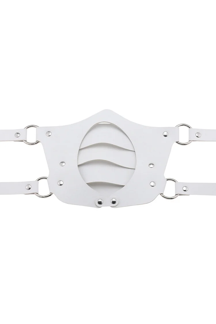 Multilayer PU Leather Nail Buckle Adjustable Festival Mask