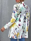 Fashion Graffiti Printed Buttoned Long Sleeve Urban Blazer Outerwear