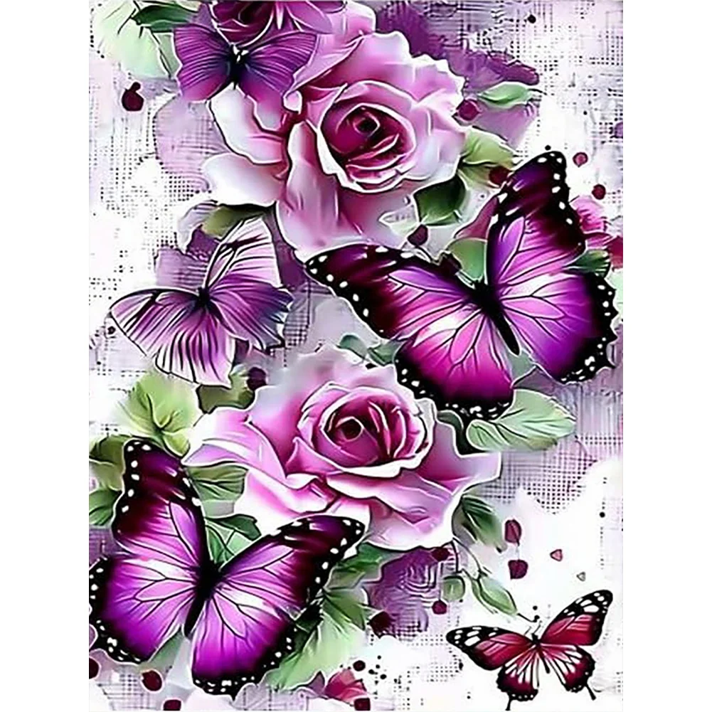 4pcs Diamond Painting - Full Round Drill - Butterfly(Canvas|30*40cm)