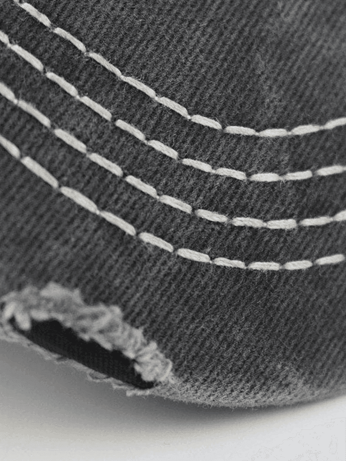 Brownm Distressed Wash Sequin Star Baseball Cap