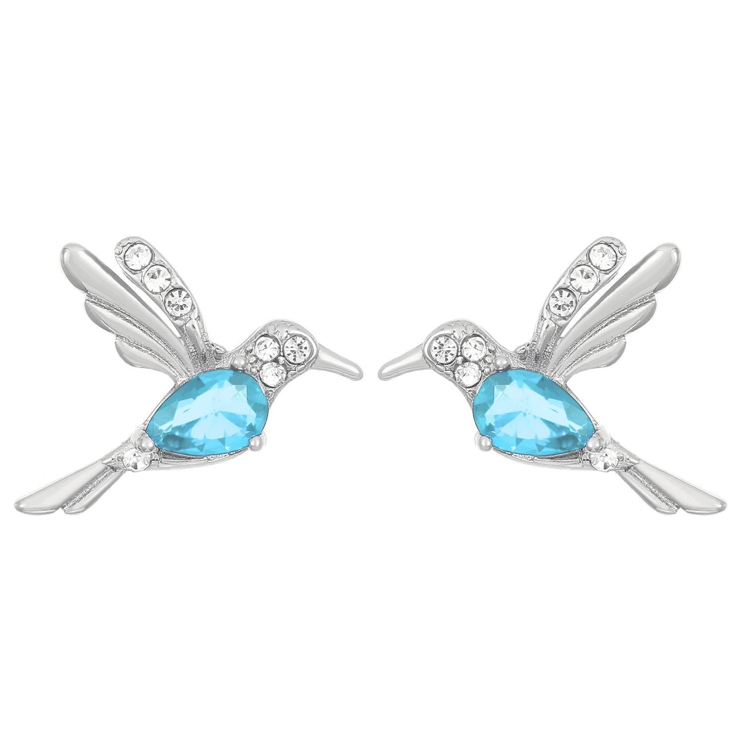 Hummingbird Zirconia Gold-Plated Earrings