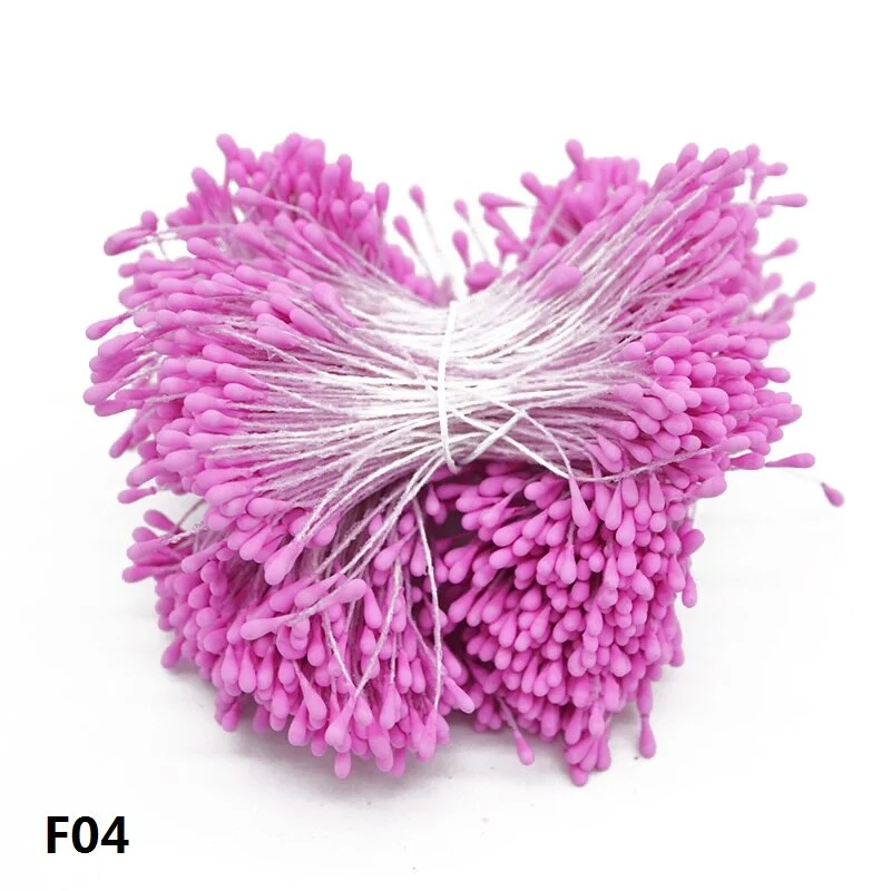 1 Bundle= 800Pcs Artificial Flower Double Heads Stamen Pearlized Craft Cards Cakes Decor Floral for Home Wedding Party Decor