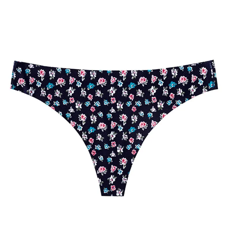 TERMEZY Women Sexy Flowers Lingerie Temptation Low-waist Panties Thong No trace Breathable Underwear Female G String Intimates