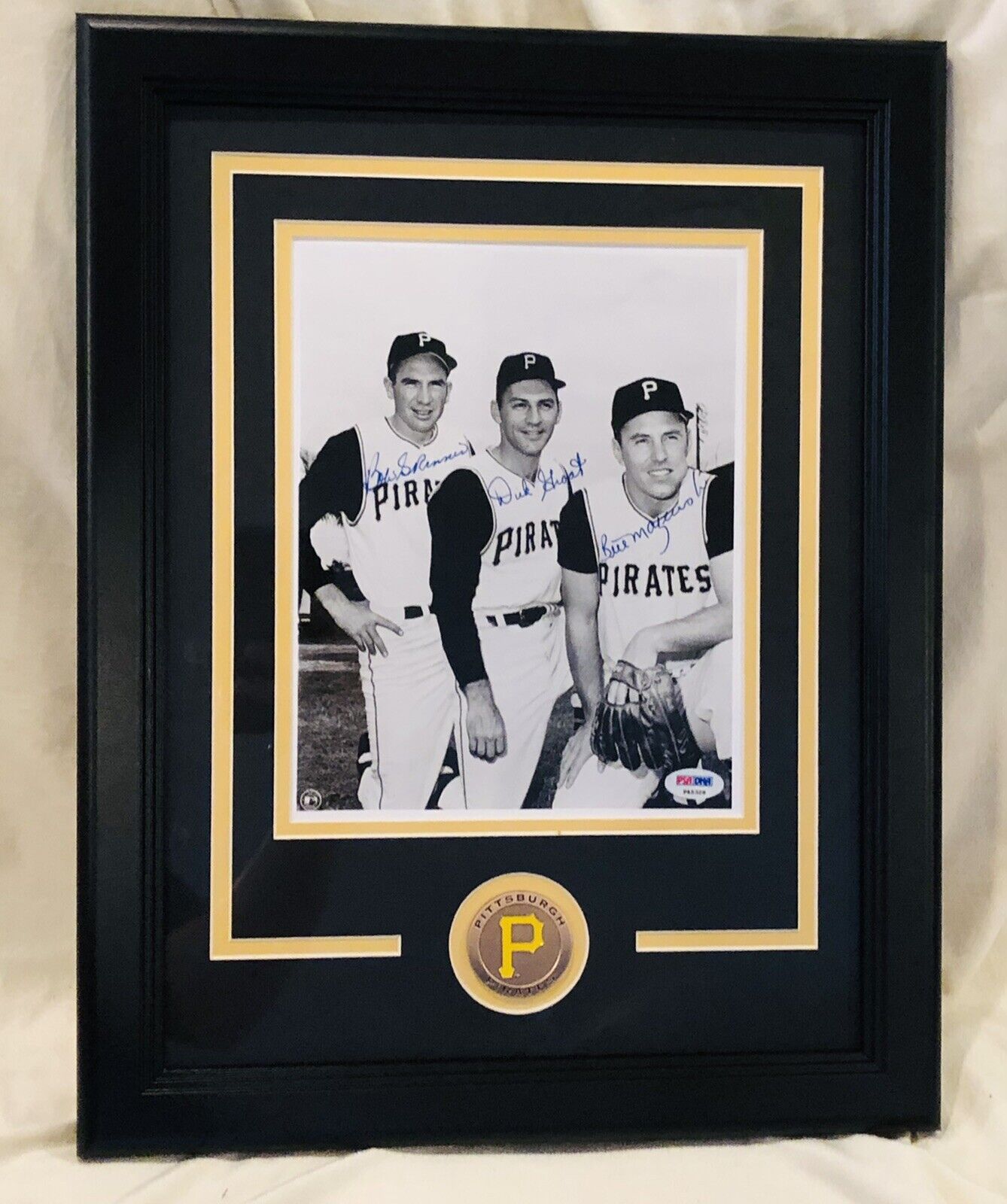 Bill Mazeroski Dick Groat Skinner Pittsburgh Pirates Signed Photo Poster painting Framed PSA HOF