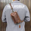 Crazy Horse Leather Retro Crossbody Bag, New Style Waist Bag, Men's Leather Belt Mini Bag, Pure Cowhide Mobile Phone Bag, Genuine Leather Trendy Bag