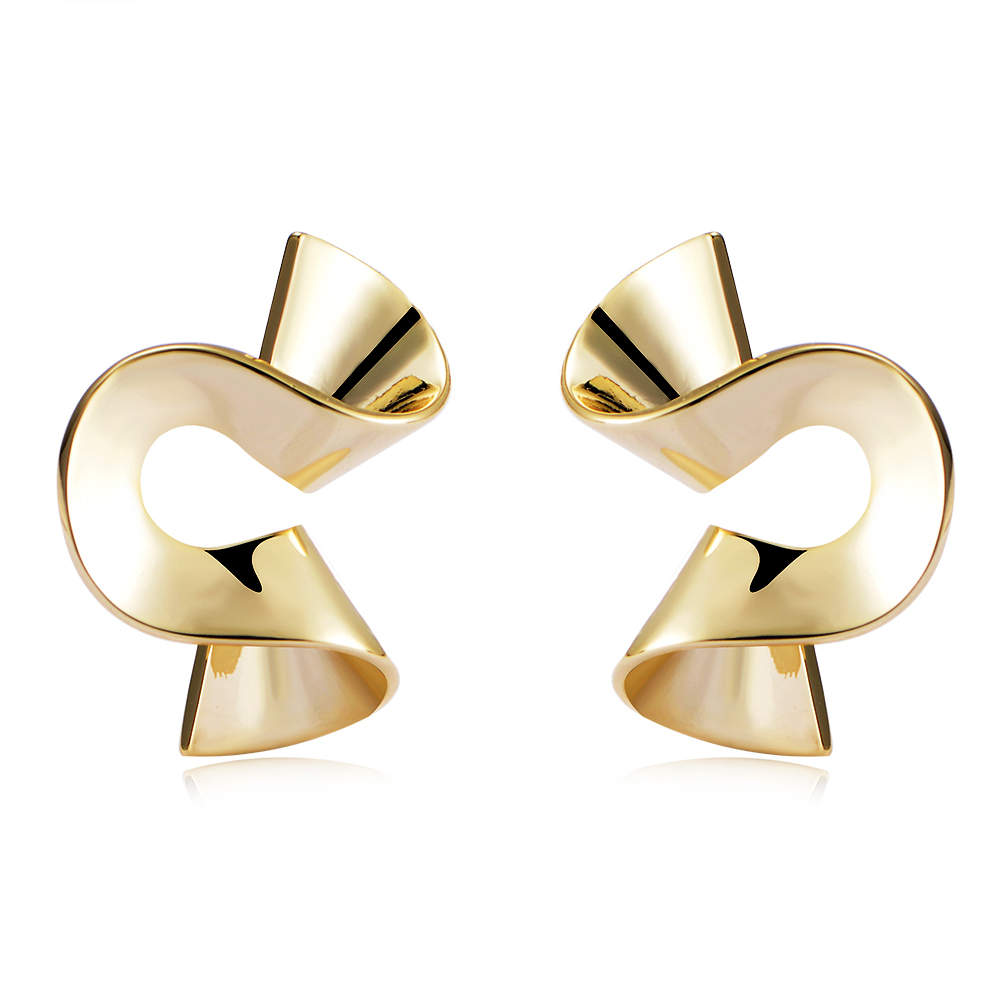 MIKAMU Gold Geometric Earrings 14K Gold Plated Simple Punk Gold Twisted Dangle Earring for Women Drop Earrings