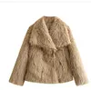 Women's Winter Elegant Fluffy Fur Warm Soft Down Coat Jacket
