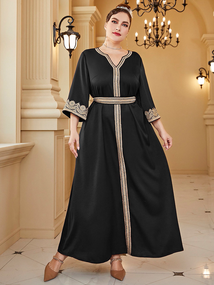 Simple V Neck Long Sleeve Elegant Dress | Oxredo Shop Ramadan Sale