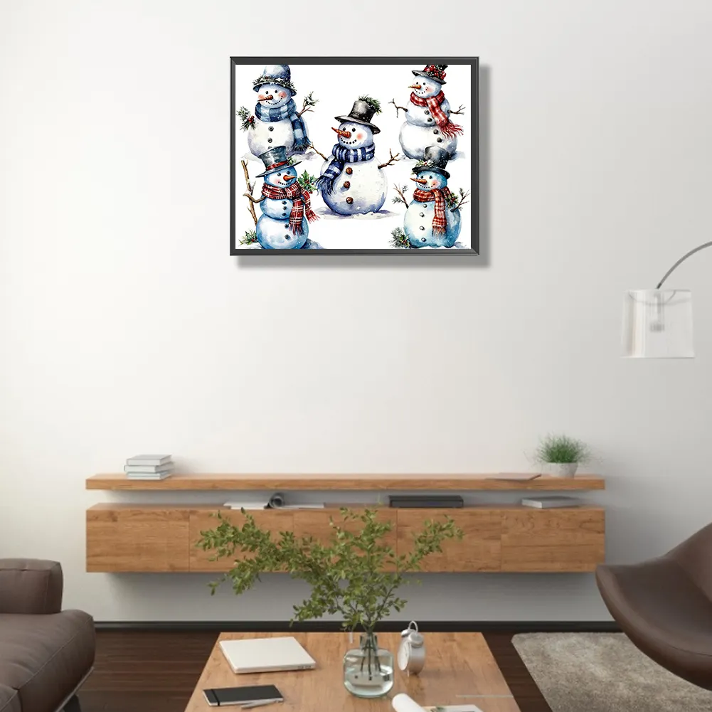 Full Round Diamond Painting 50*40cm - Christmas Snowman