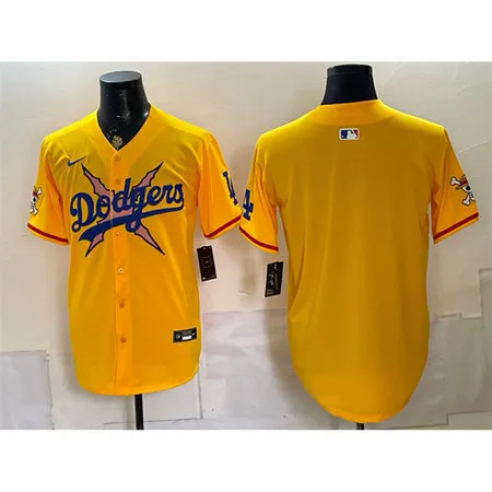 Men's Los Angeles Dodgers x One Piece Yellow Vapor Premier Limited Baseball Jersey