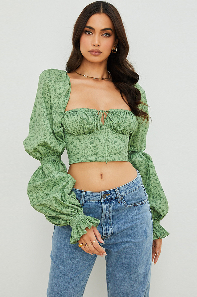 Floral Cropped Corset Top