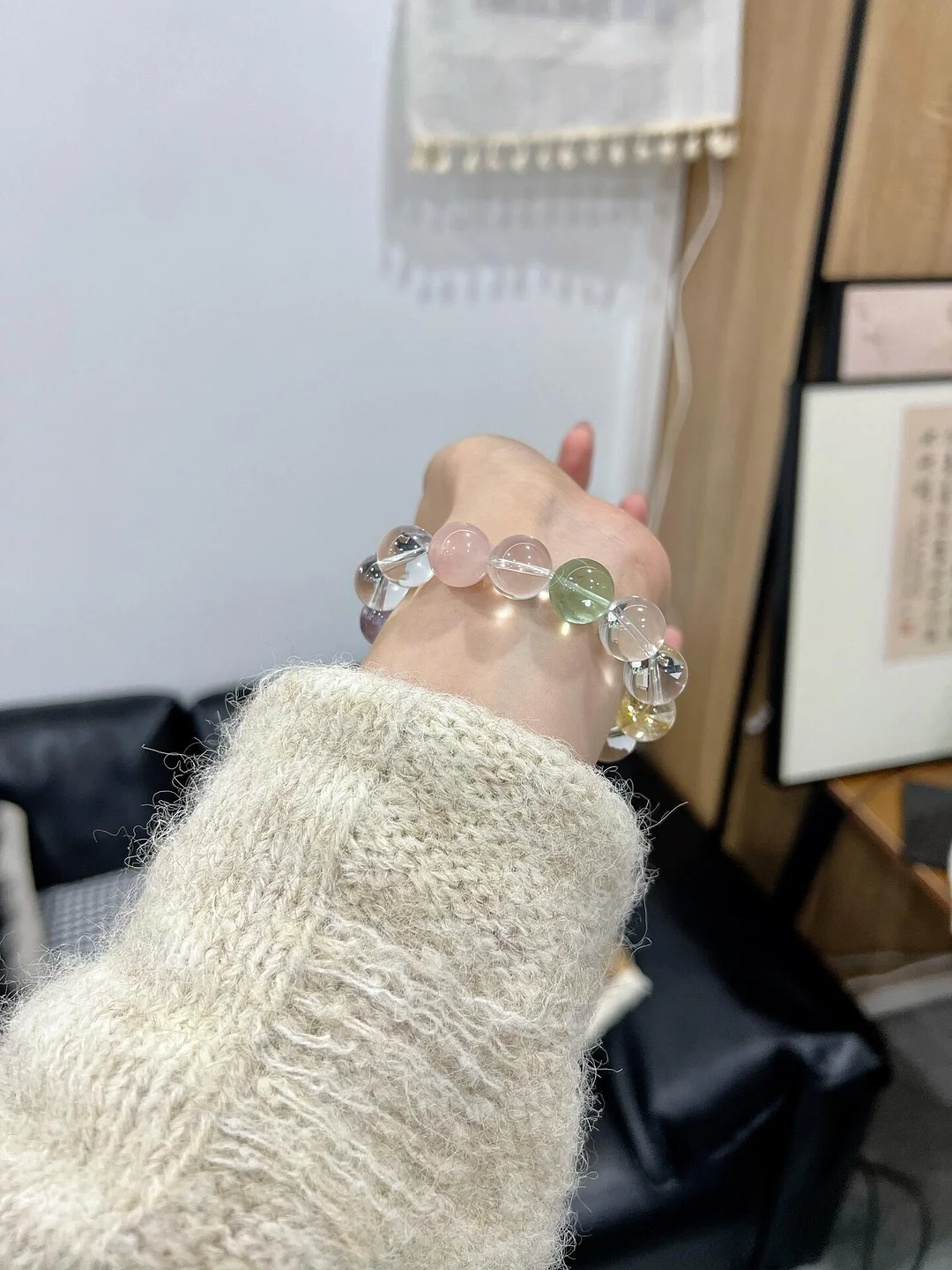 Crystal Fluorite Round Beads Multi-treasure Bracelet