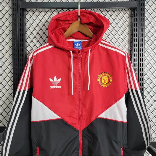 23/24 Windbreaker Manchester United Red Football T-Shirt 1:1  Quality