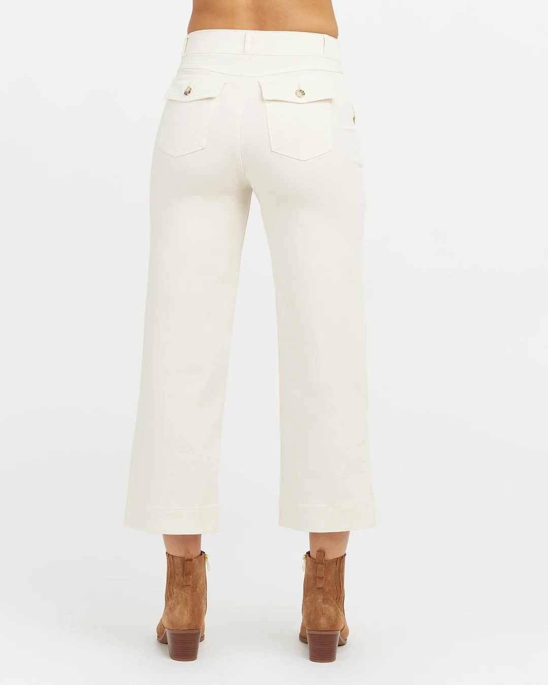 Stretch Twill Cropped Wide Leg Pant