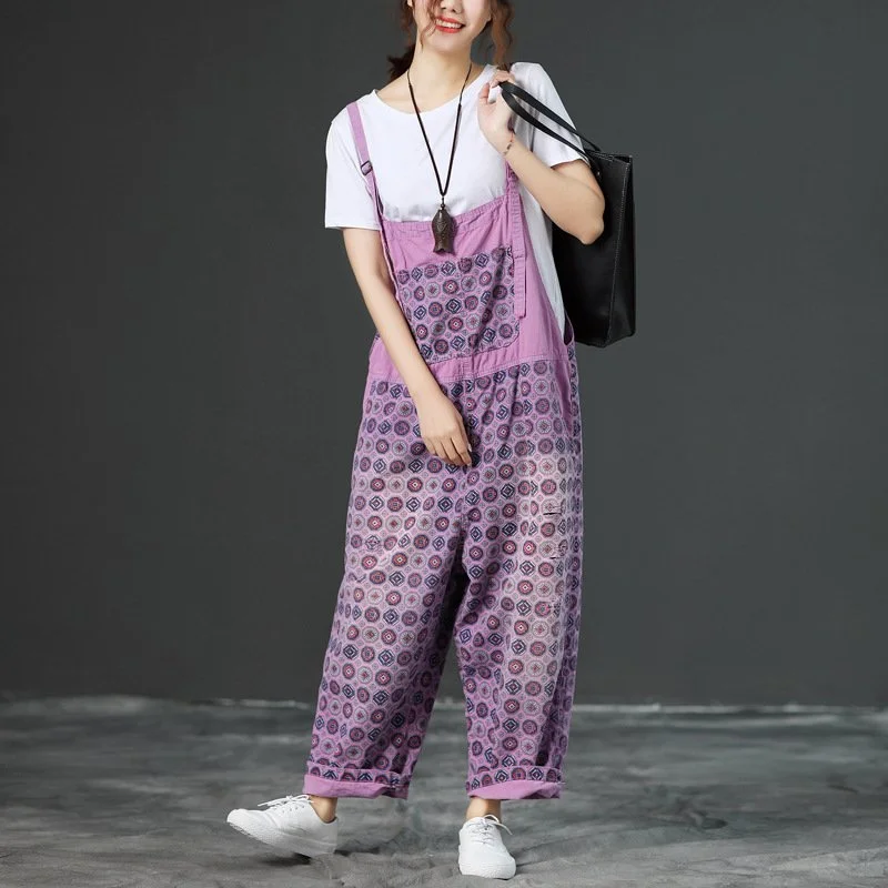 2022 Loose Plus Size Printed Overalls