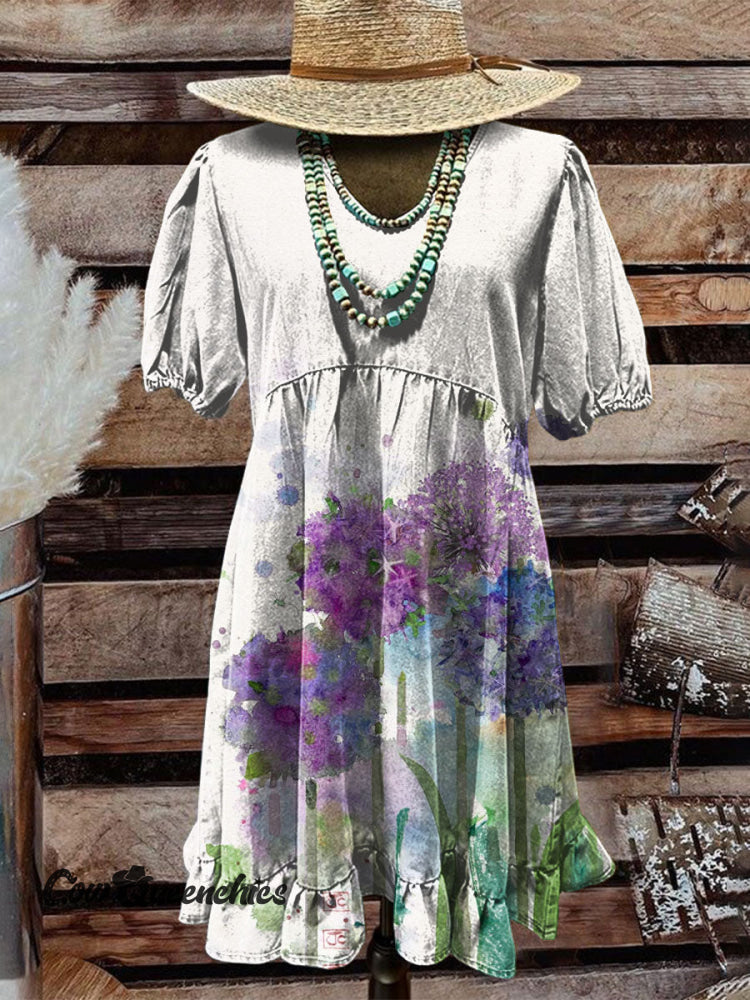 Women&rsquo;s Vintage Art Print Pocket Cotton Dress Multicolor / S