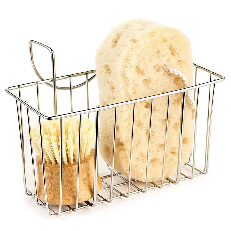 Kitchen Sponge Holder Stainless Steel Sink Caddy Organizer, Dishwashing Liquid Drainer Basket, Kitchen Tool