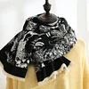 Nature Trees Printed Women Shawl Woven Tassels Scarf