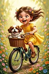 Luxury AB Velvet Diamond Painting Kit - Girl and Dog