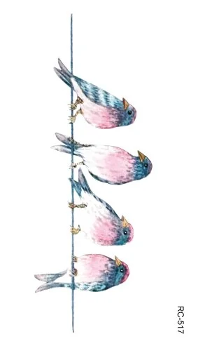 52 Kinds Watercolor Animals Fake Tattoos Temporary Cat Flamingo Wolf Whale Fox Butterfly Waterproof Tatto Stickers Small Size