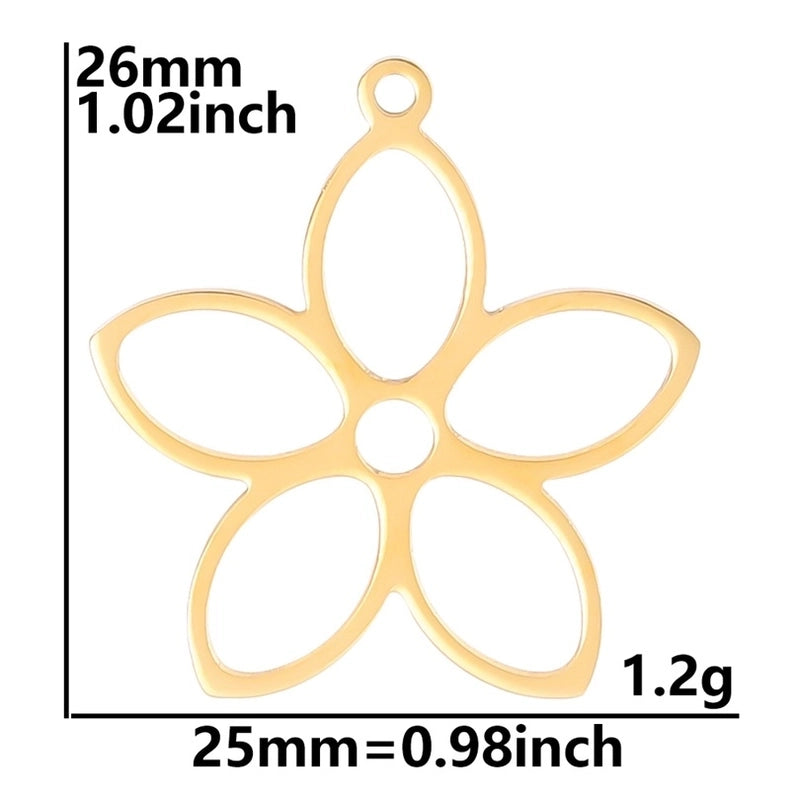 304 Stainless Steel Minimalist Plating Flower Pendant Necklace
