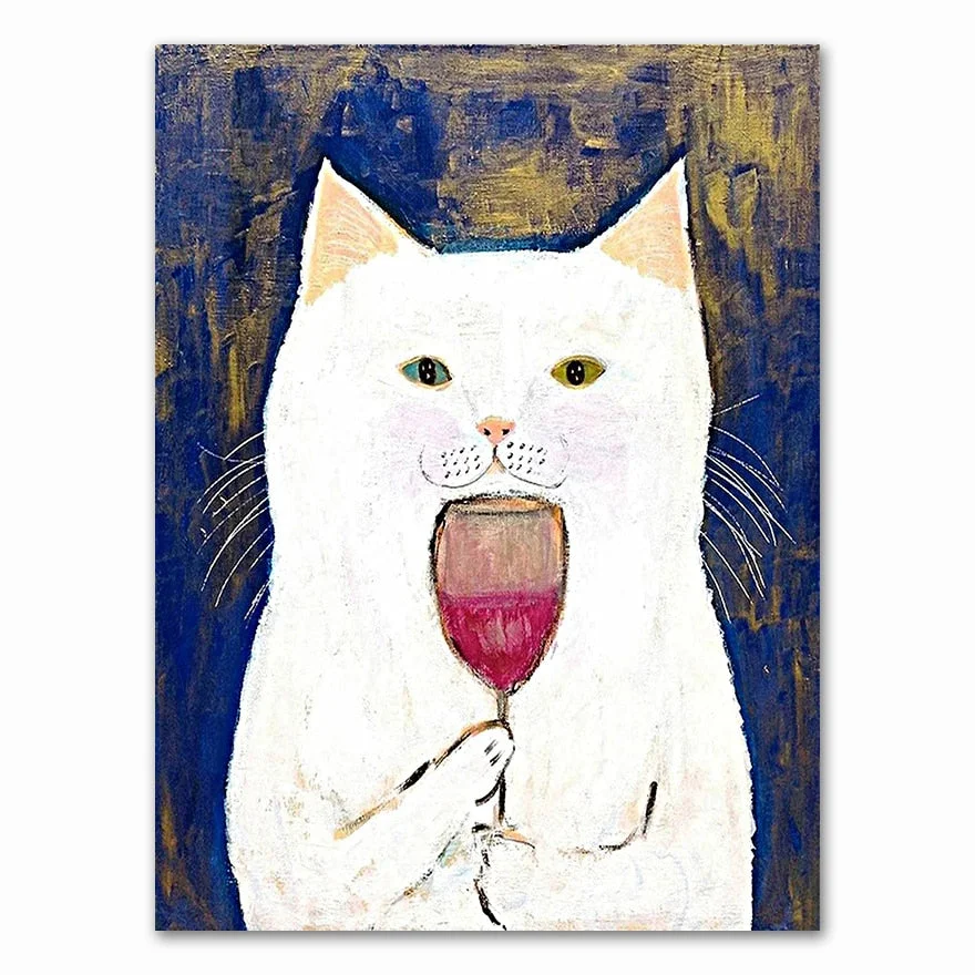 Cartoon Cat Posters And Prints Canvas Oil Painting Wall Art Pictures For Living Room Kid's Bedroom Nursery Cuadros Home Decor