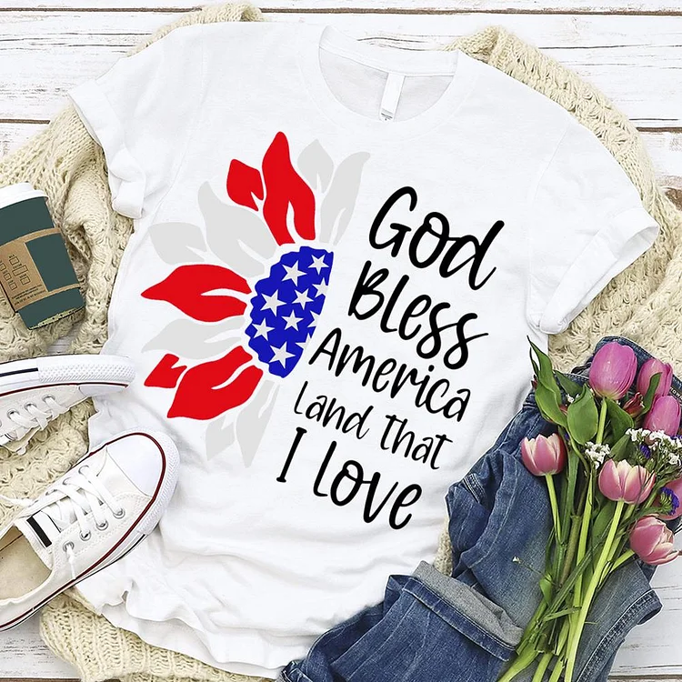 Independence Day Gold Bless America T-shirt-Annaletters