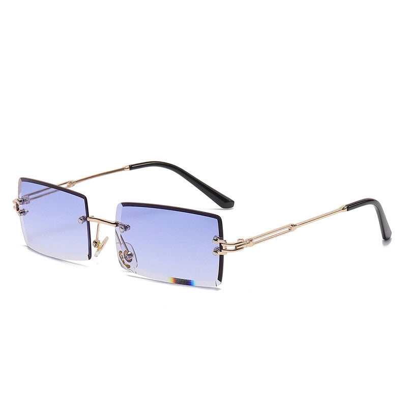 Sweet Color Block Ac Square Pearl Frameless Women’s Sunglasses