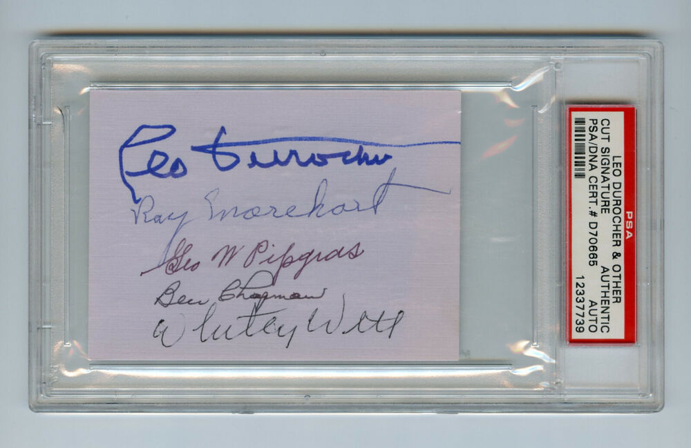 Leo Durocher Ray Morehart George Pipgras Ben Chapman Whitey Witt PSA/DNA Auto