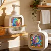 2 pi&egrave;ces de roses color&eacute;es en diamant avec bouteille de pompe &agrave; pompe rechargeable avec pompe, distributeur liquide de vaisselle pour savon &agrave; mains, lotion et apr&egrave;s-shampoing id&eacute;al pour l&rsquo;&eacute;vier de la salle de bain, cuisine