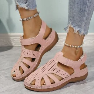 Yyvonne Slippers Women 2025 New Comfortable Romanesque Slope And Solid Color Large-Size Round-Head Hole Sandals Women