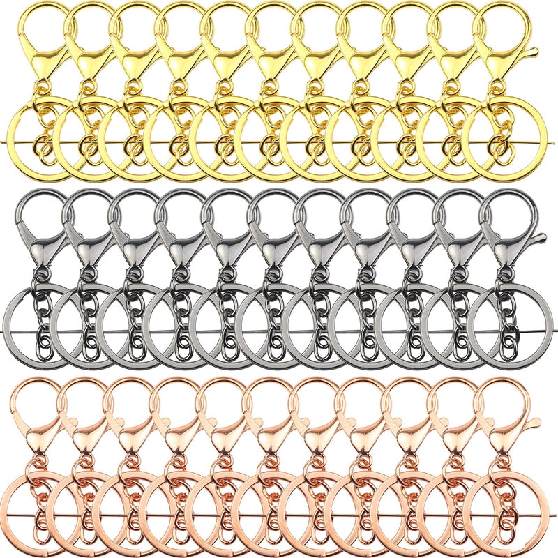 5 PCS/Package 30*65mm Alloy Solid Color Polished Jewelry Buckle Lobster Clasp Keychain Jewelry Accessories