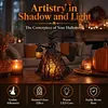 Resin Halloween Witch LED Lights Battery/USB Charging Handcrafted Stained Glass Witch Lamps Multi-Purpose Colorful Witch Desktop Statue Halloween & Year-Round Home Decor