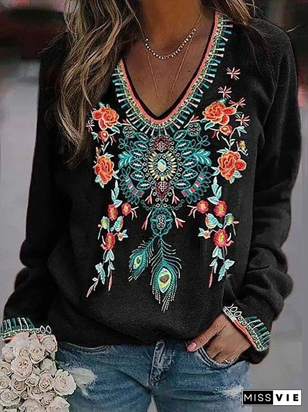 Tribal Vintage Velvet Tops