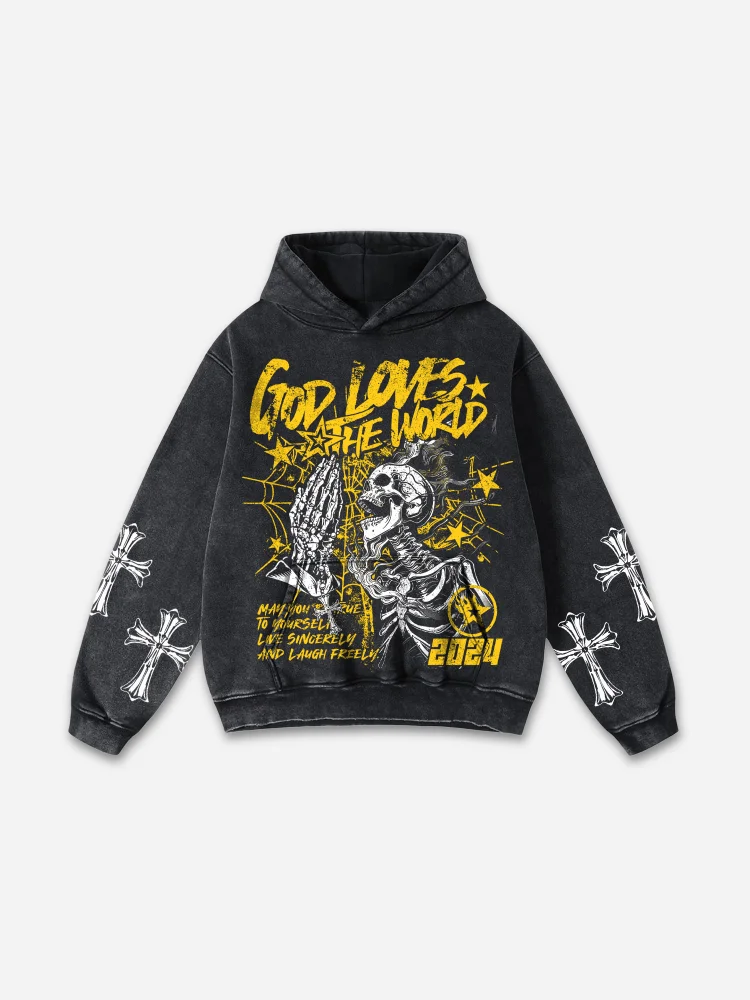 God Loves The World Graphics Hooded Sweatshirt