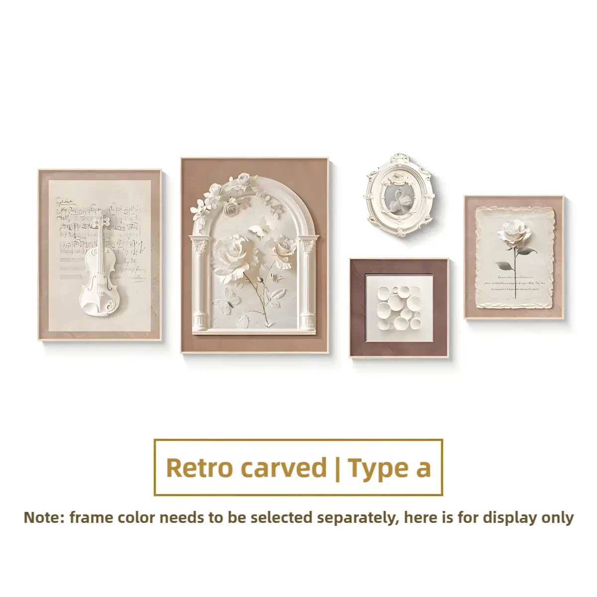 Cream Style Living Room Decor Painting - French Vintage Floral Sofa Background Wall Art（TS27）