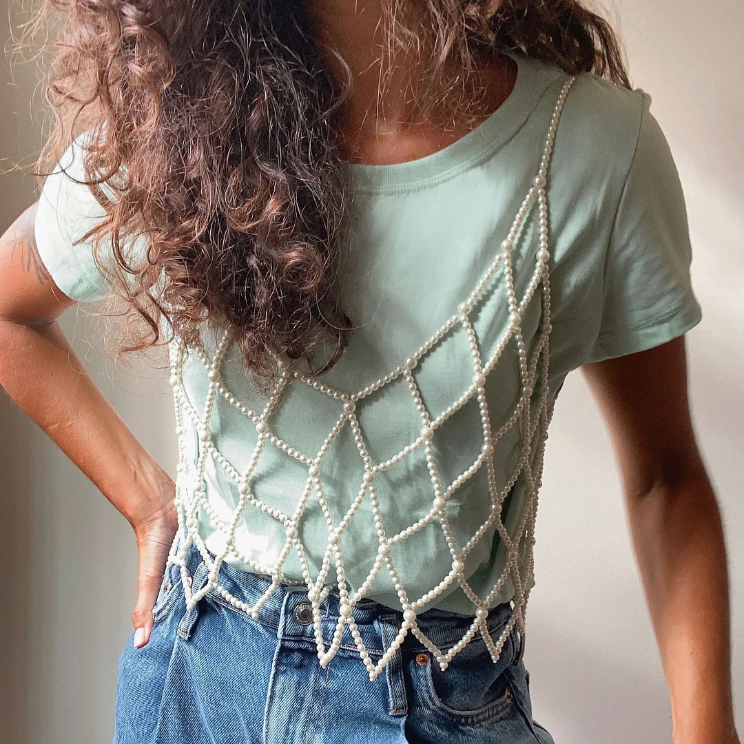 Uveng Uveng Pearl Vest Is A Versatile 2023 New Style Vest With A Cut-Out Top And A Strap Vest For Women Y20531