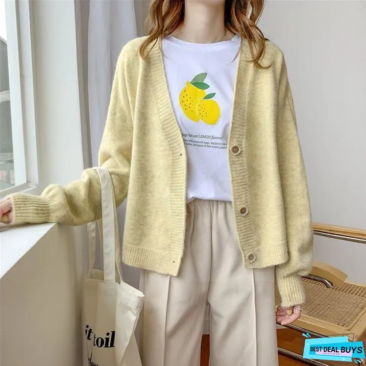 Christmas Gift H.SA Women Sweater Cardigan Winter Solid Cashmere Top Casual Cardigans Chic Korean Fashion Winter Knit Jacket sueters mujer