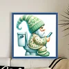 Goblin Goes To Toilet-18CT Stamped Cross Stitch 25*25cm/9.84*9.84in