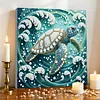 uk.everydayedeals DIY Pearl Painting With Frame - Handmade Self-Adhesive Pearls - Turtle(25*25cm)