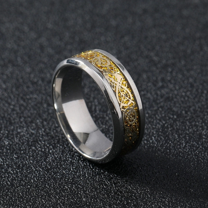Minimalist Dragon 201 Stainless Steel Enamel Unisex Rings