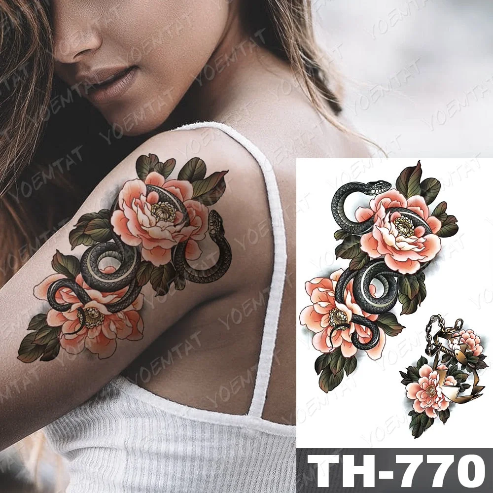 Waterproof Temporary Tattoo Sticker Green Dragon Cloud Demon Flash Tattoos Skull Lion Body Art Arm Fake Tatoo Women Men