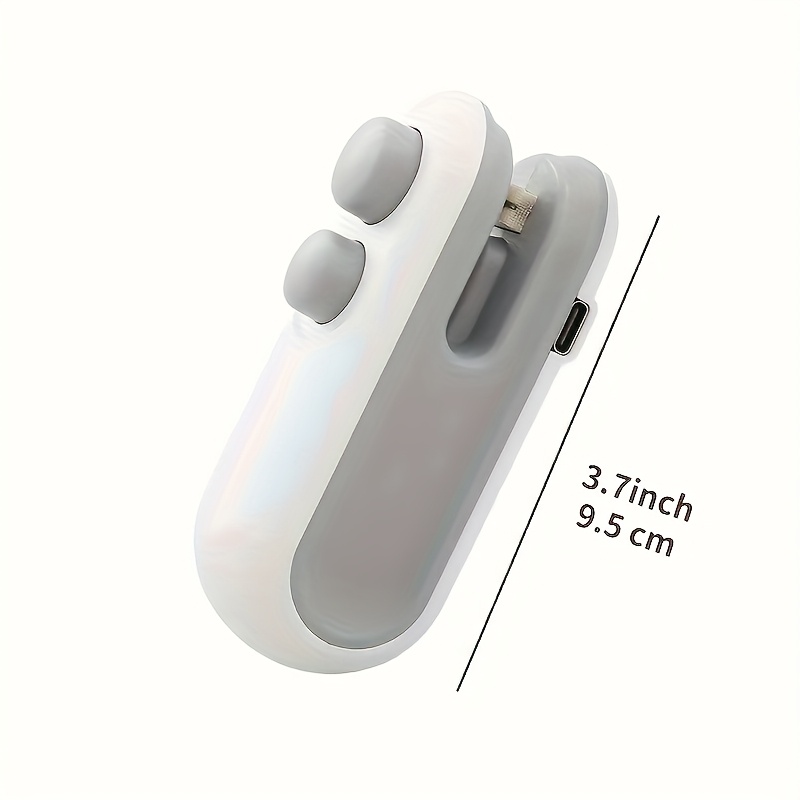 Portable Snack Sealer, Manual Plastic Bag Sealer, USB Rechargeable, 150mAh Lithium Battery, Compact Kitchen Catering Food Service Equipment